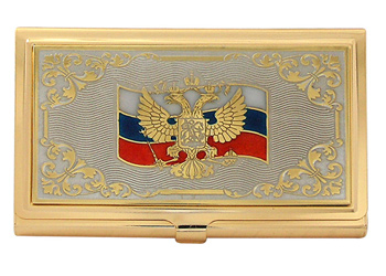 Визитница «Герб РФ с эмалью»
